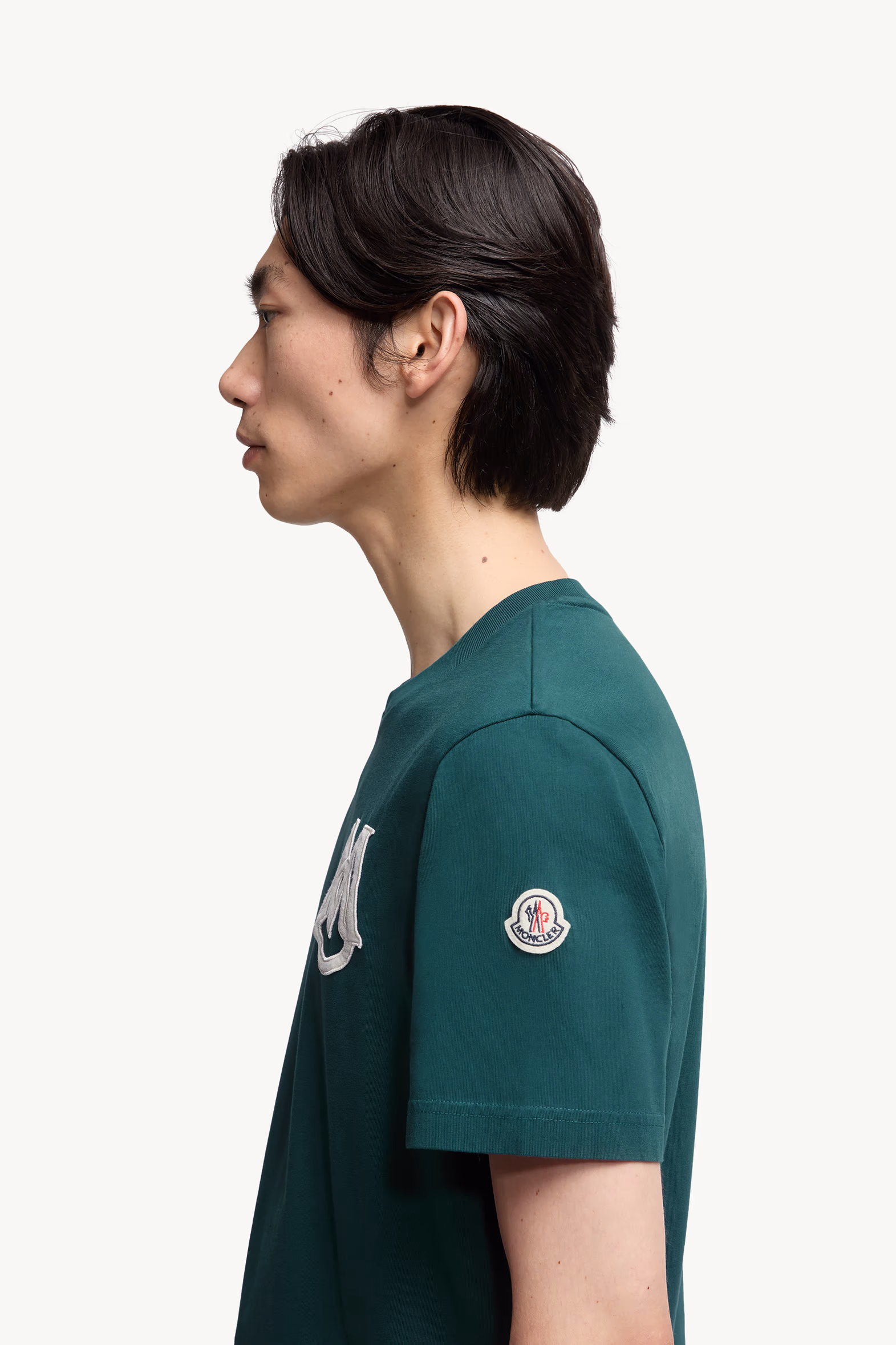 Monogram Cotton T-Shirt Men Leaf Green Moncler 4